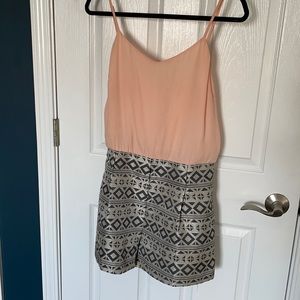 Peach/Patterned Romper